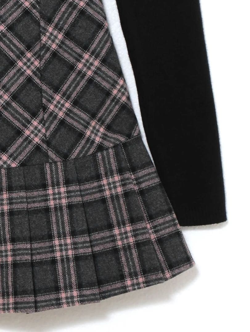 ワンピース andmary Selena check mini dress GRY gray