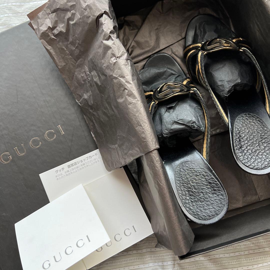 【中古】GUCCI グッチ ミュール サンダル ヒール レア