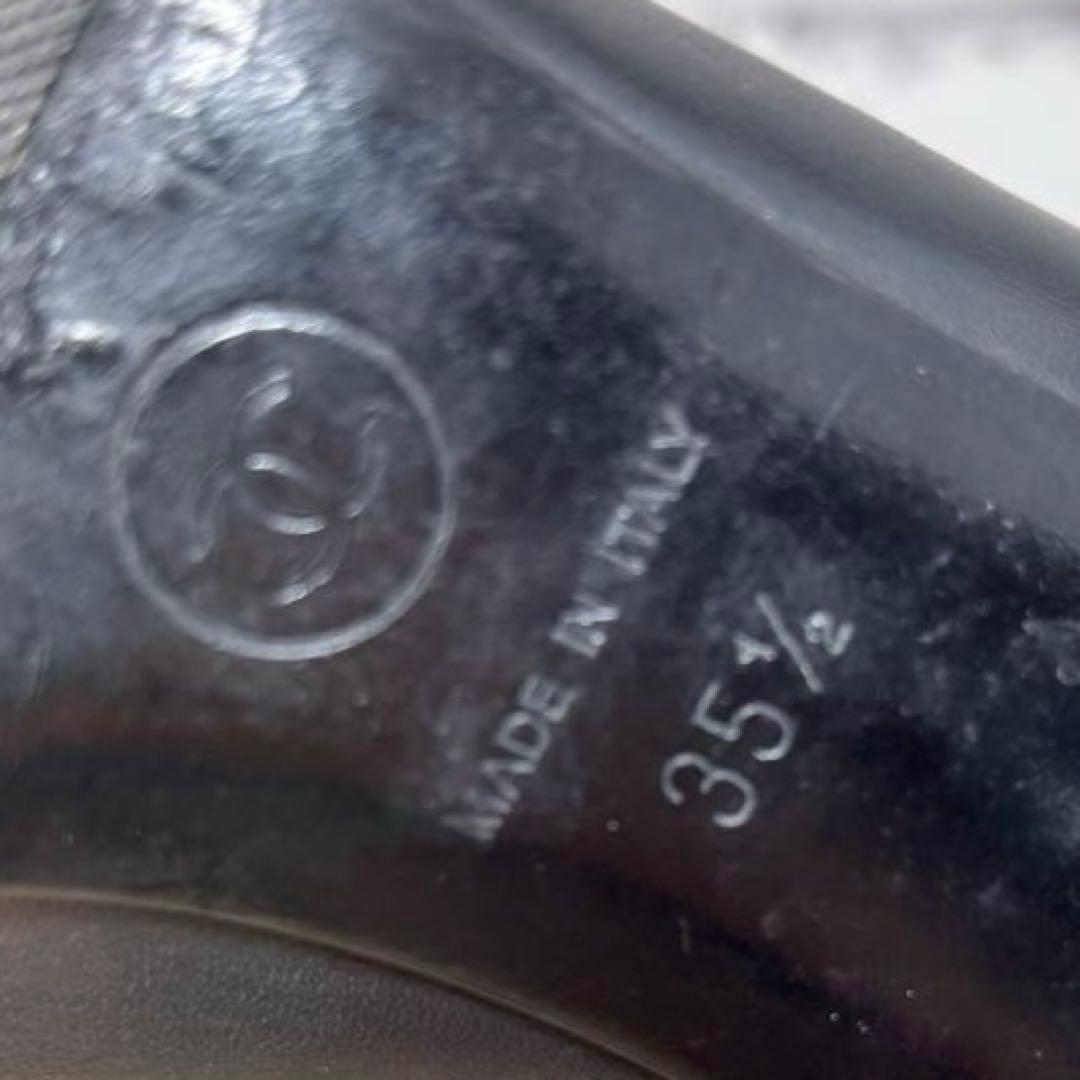 大幅値下げ★CHANEL・レザー切替 アンクル ココマーク ブーツ