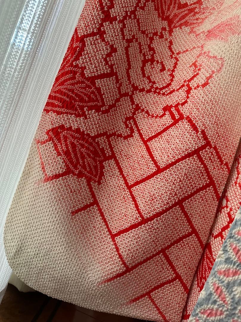 여 振袖フルセット 総絞り 赤×アイボリー