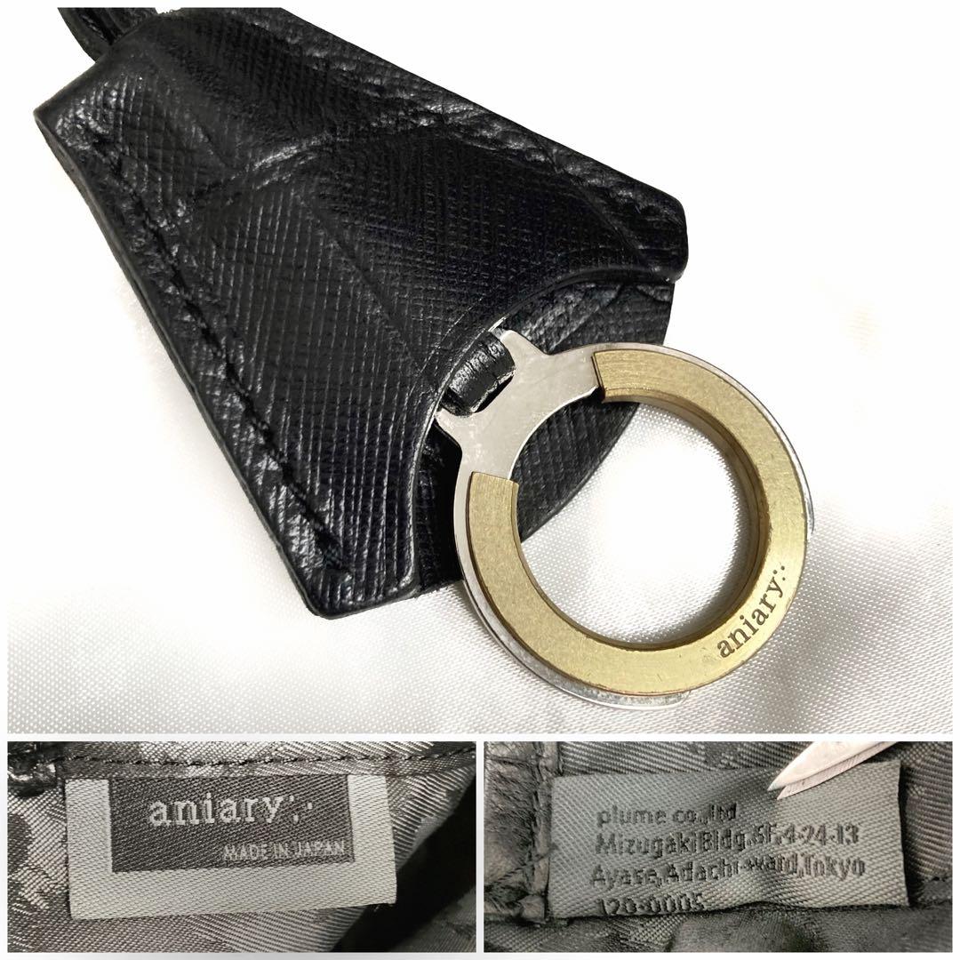 美品✨aniary バルケッタ クロコ型押しショルダーバッグ 三日月 チャーム付