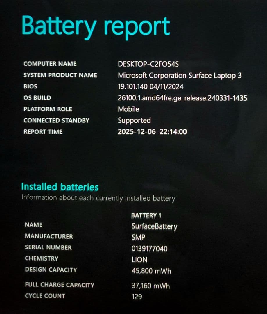 Surface Laptop3 第10世代Corei5 8GB 128GB