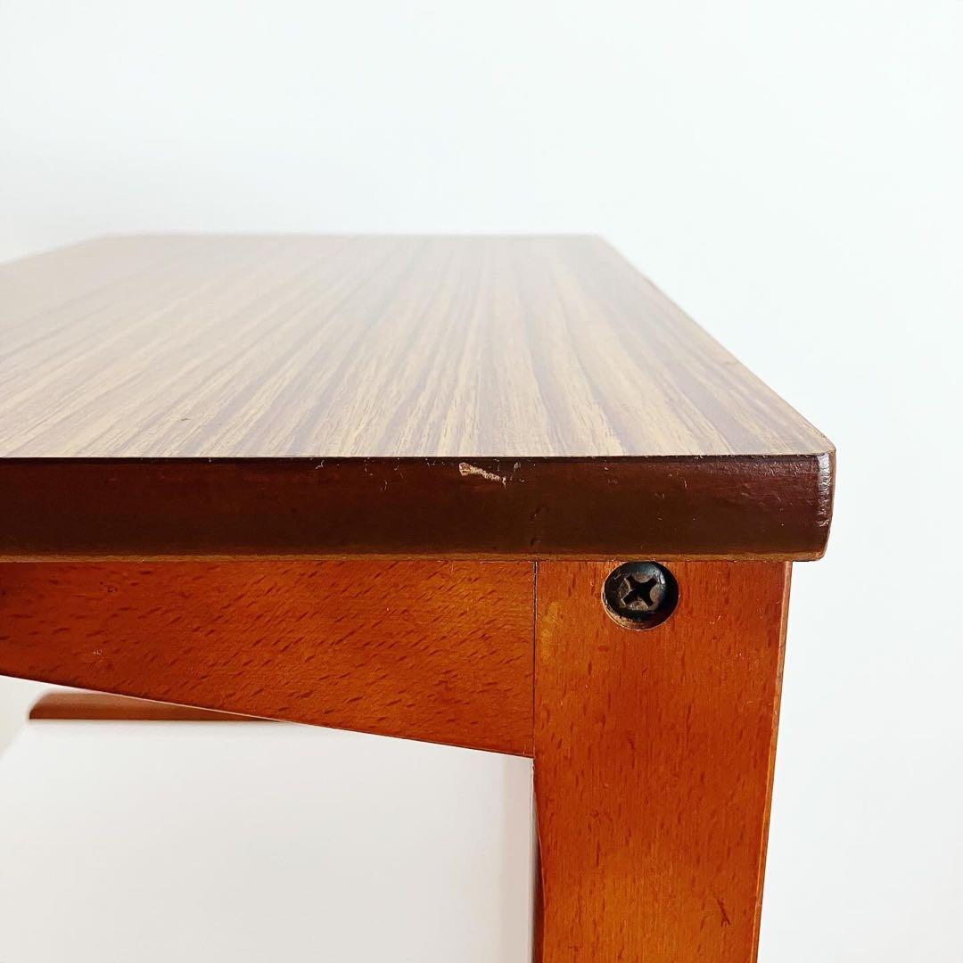 オールドカリモク　電話台　シェルフ　レトロ家具　古家具　ビンテージサイドテーブル