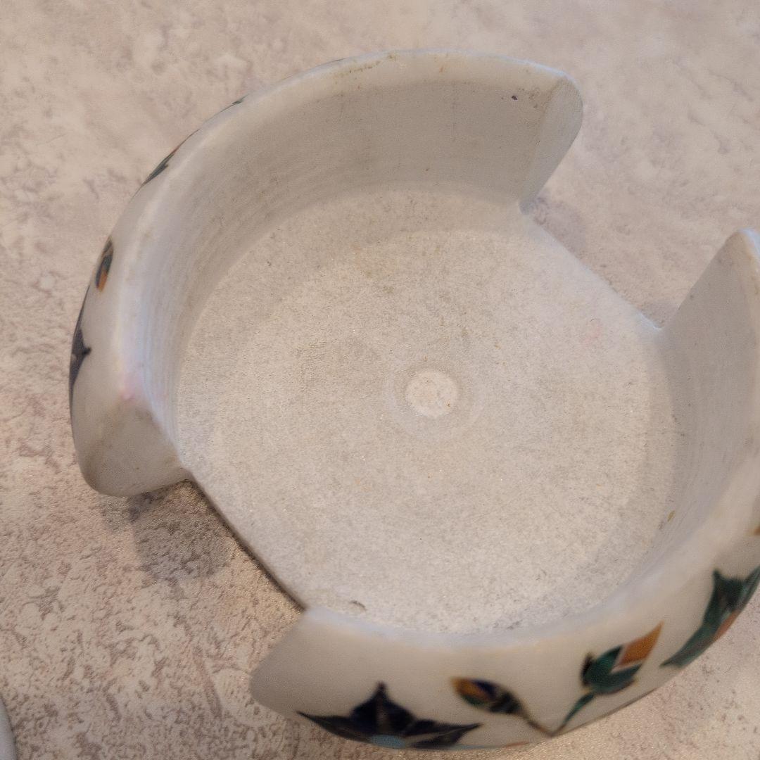 天然石 象嵌細工コースターセット（6枚組） インド ハンドメイド 美術工芸品