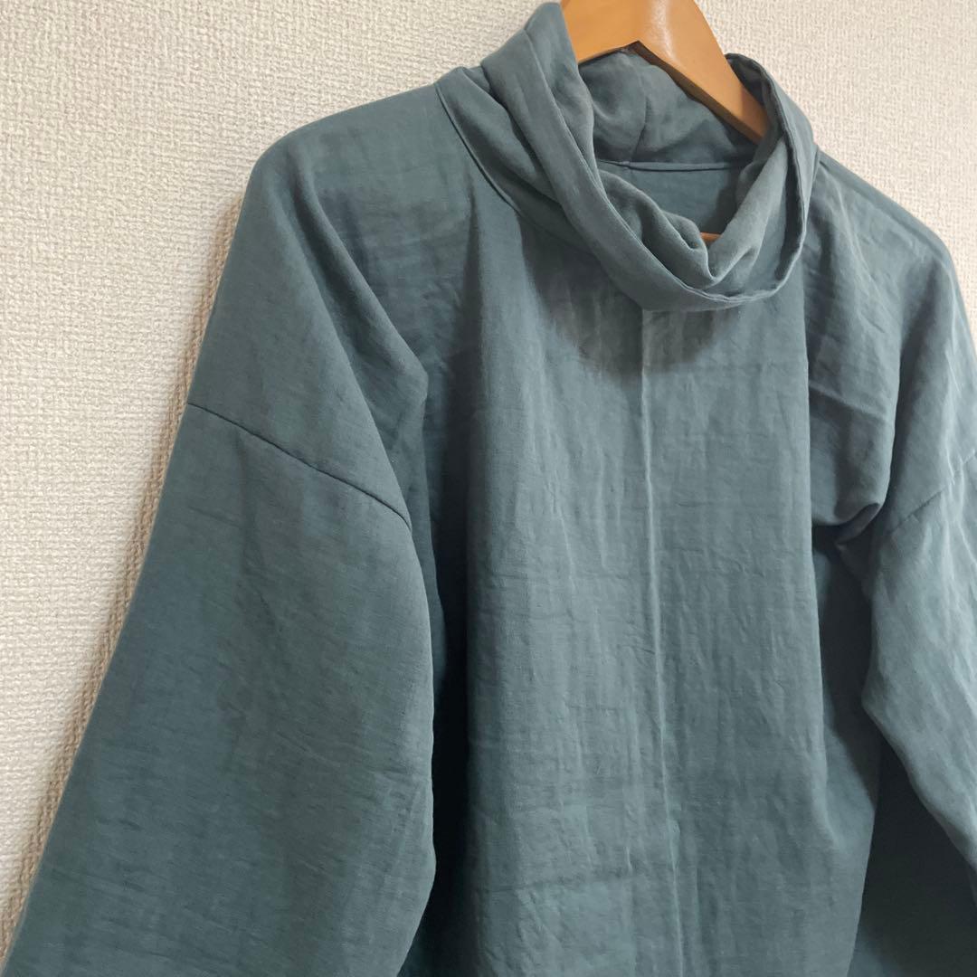 ぼたもち様　ダブルガーゼ　オフタートルネックブラウス