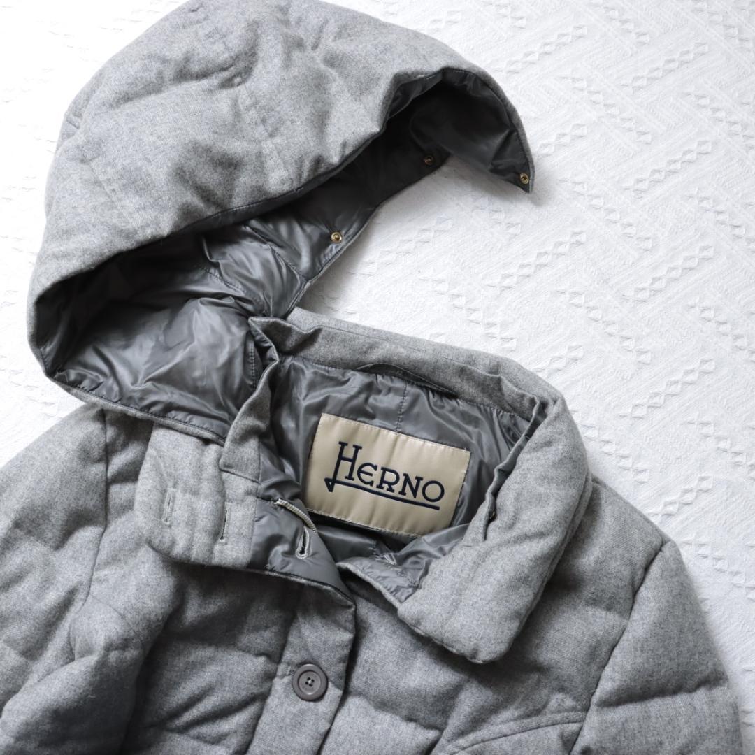 HERNO ヘルノ　ダウンジャケット　コート　ロロピアーナ生地　シルク　48