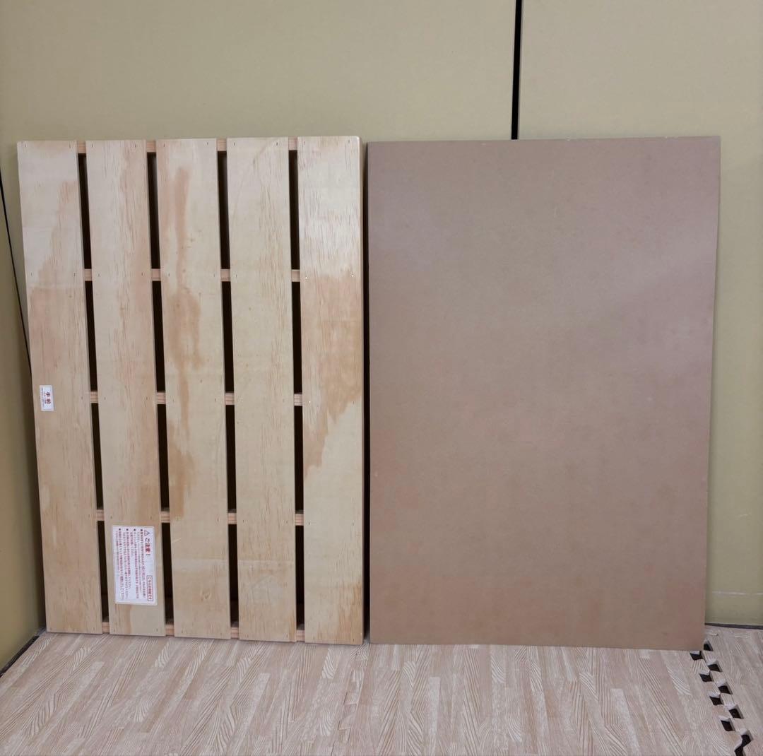 ☆除菌清掃済☆大和屋　パタン　折りたたみミニベビーベッド　すのこ　ライトブラウン