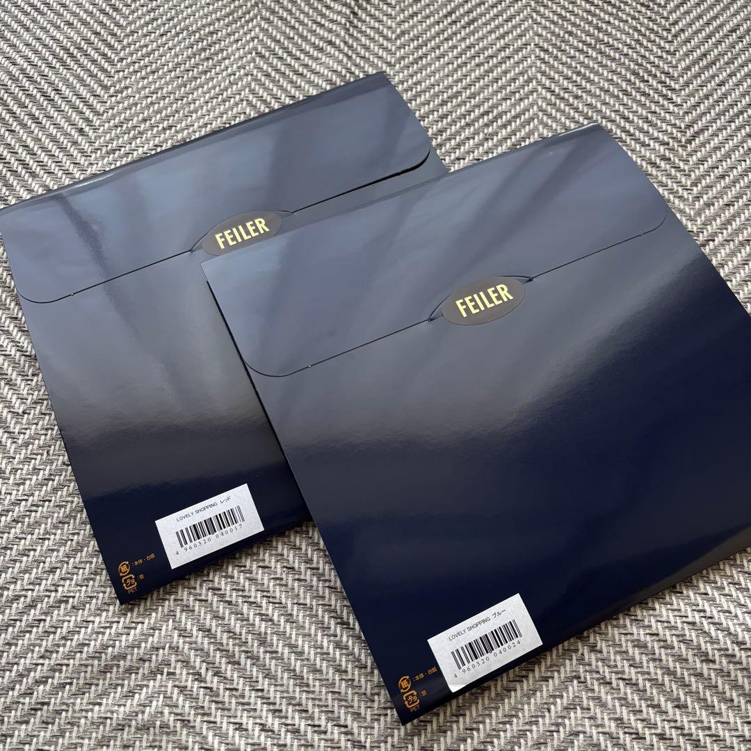 フェイラー ハンカチ 紀ノ国屋コラボ ブルー&レッド２枚セット 紀伊國屋 限定