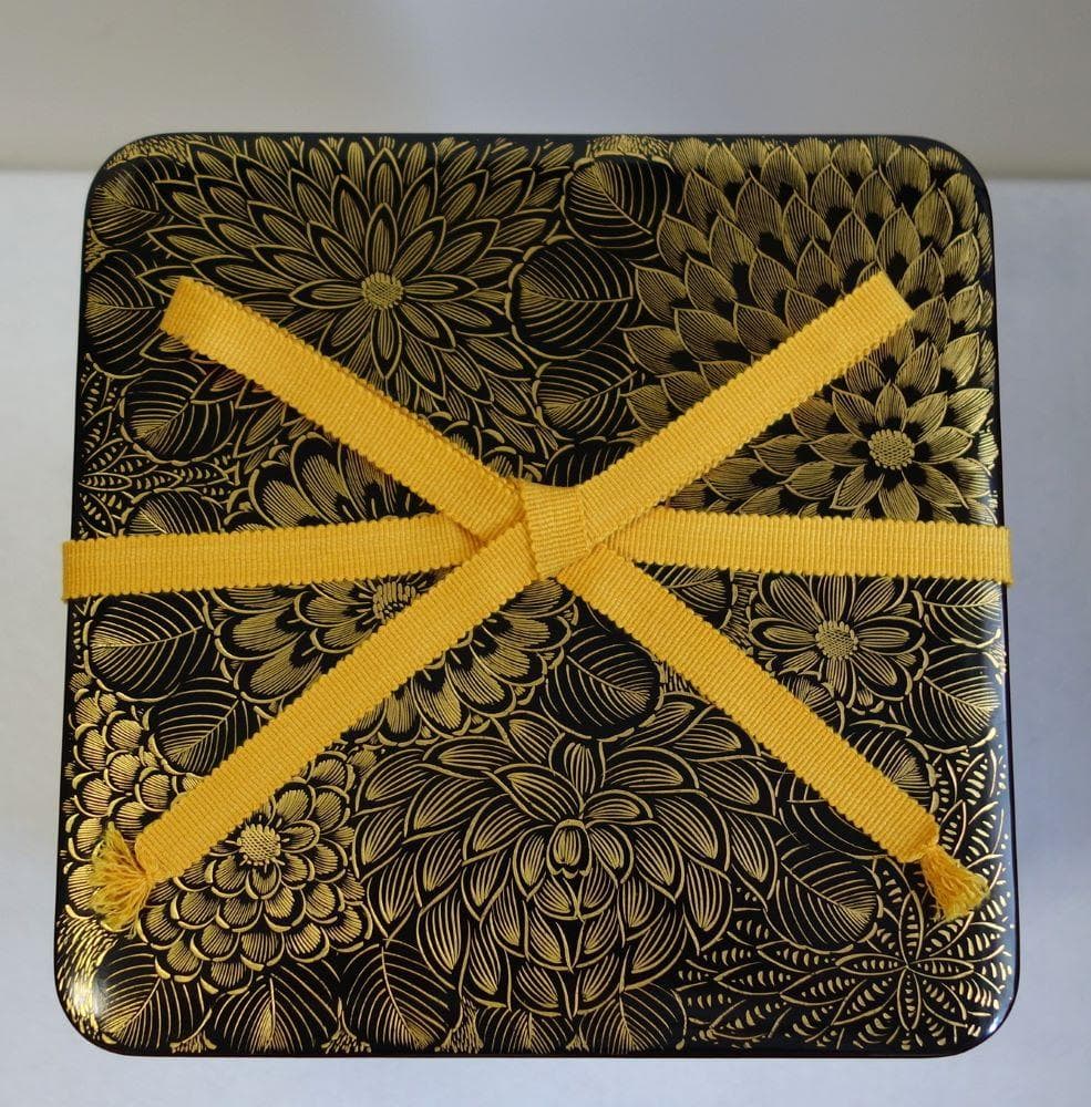 未使用 輪島塗 沈金菊文様 四段重箱