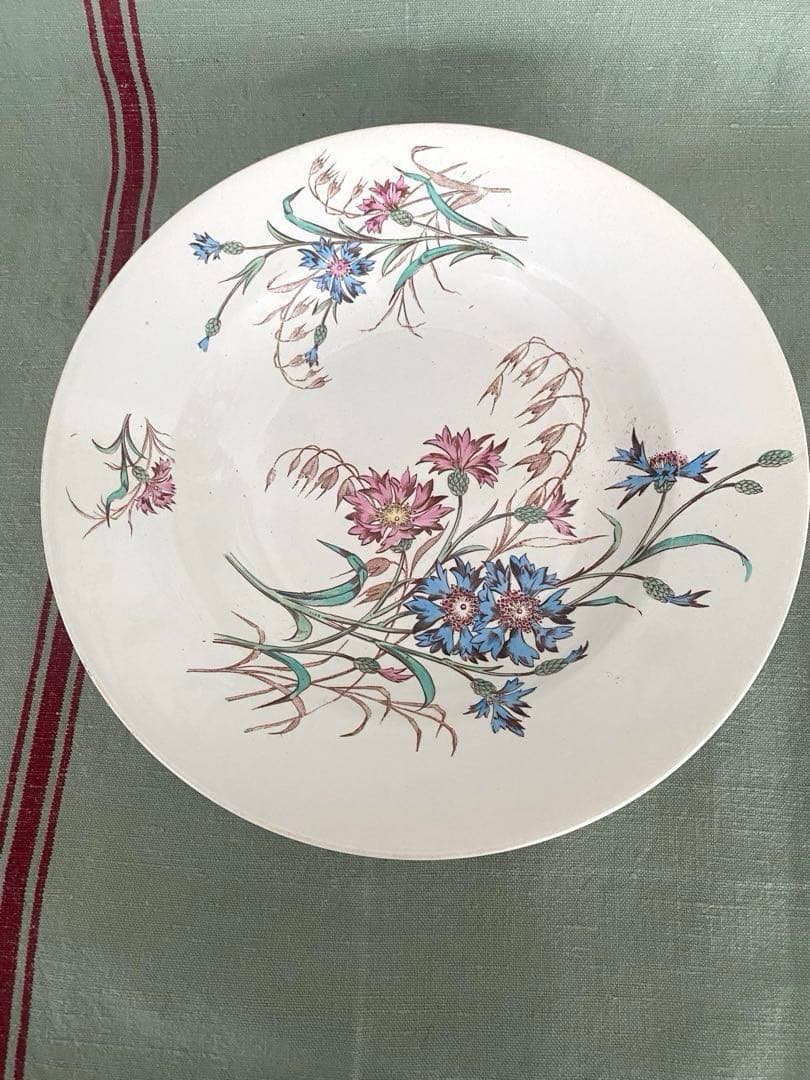 フランスアンティークLunevilleリュネヴィルBLEUET矢車菊 深皿【A】