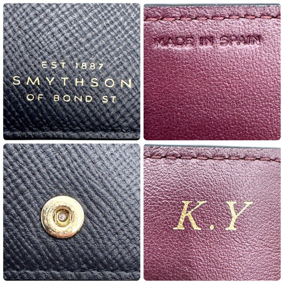 美品✨スマイソン　Panama　カードケース　名刺入れ　レザー　バイカラー　黒赤