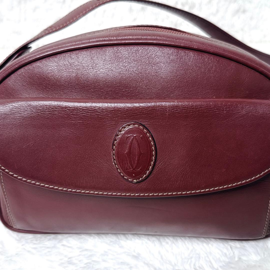 Cartier カルティエ マストライン ショルダーバッグ ボルドー ゴールド金