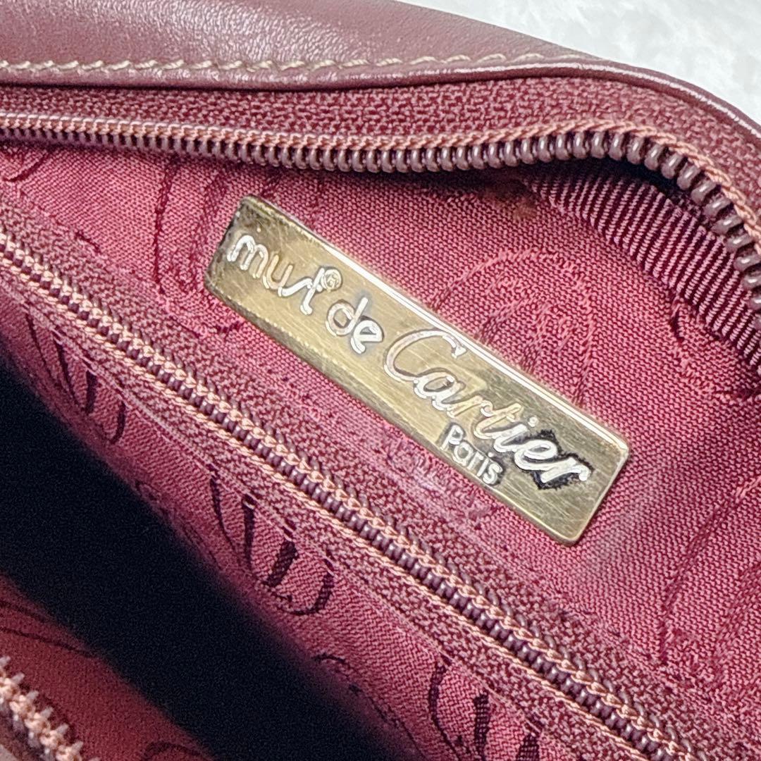 Cartier カルティエ マストライン ショルダーバッグ ボルドー ゴールド金
