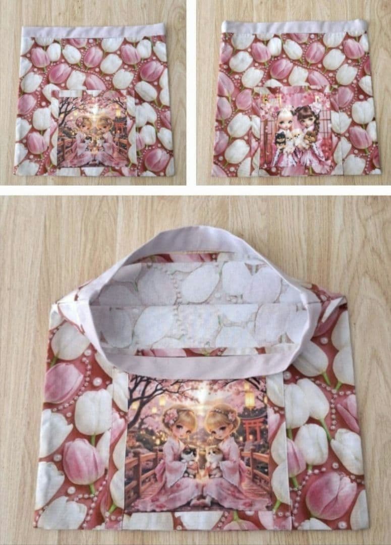 K☆K。。。★★様　 確認用　 【11月29日購入】エコバッグ　女の子パネル生地