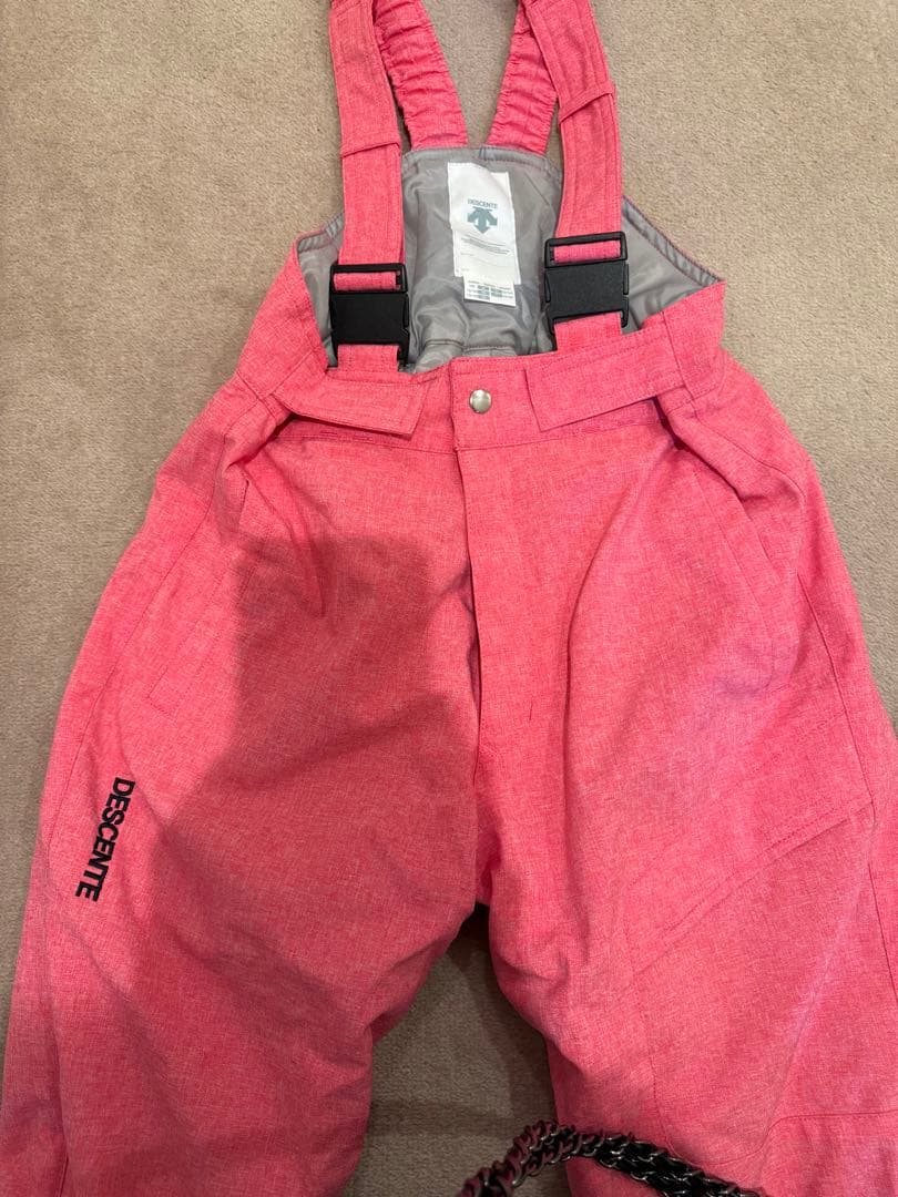 DESCENTE 子ども用スキーウェア 黒とピンク