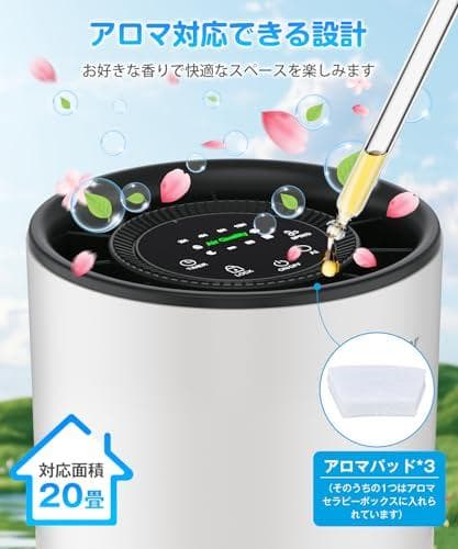 空気清浄機 小型 【2025春 花粉対策&AI風速調整】360°循環浄化 アロm