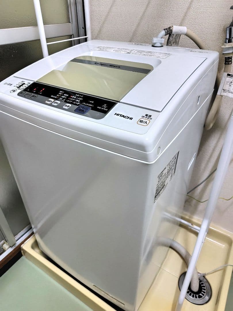 おまけ☆IKEA洗濯棚つき☆ 日立 全自動洗濯機 7kg NW-R705 W