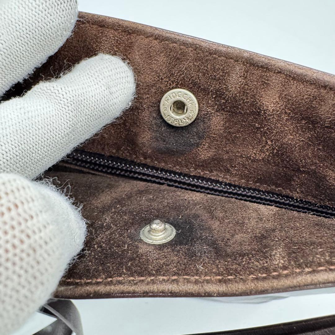 PRADA プラダ カーフ レザー ショルダーバッグ 肩掛け ダークブラウン