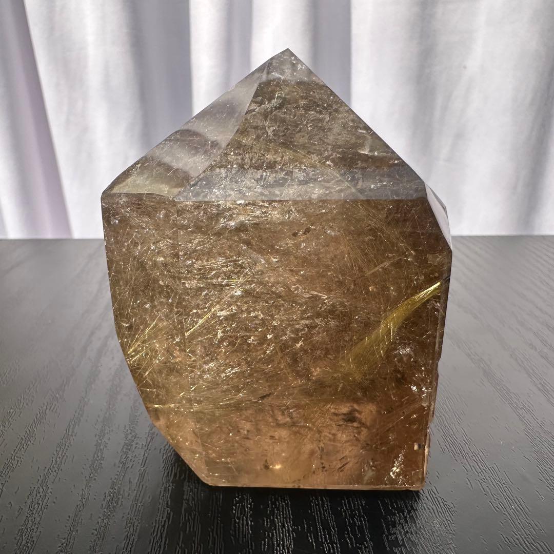 天然石ルチルクォーツのポイント　原石　置物NO.051107