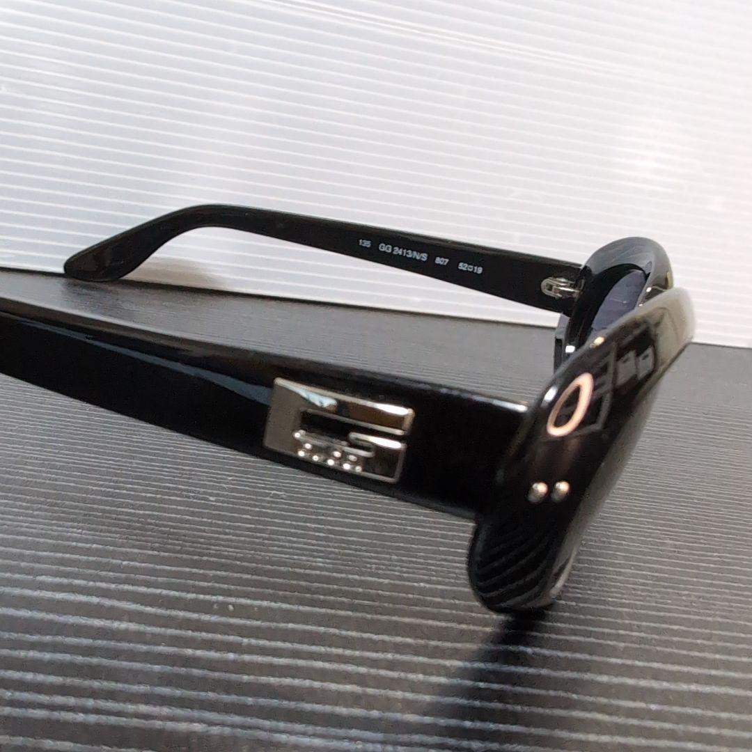 GUCCI イタリア製 Gロゴ装飾スリムオーバルレディースサングラス度無し