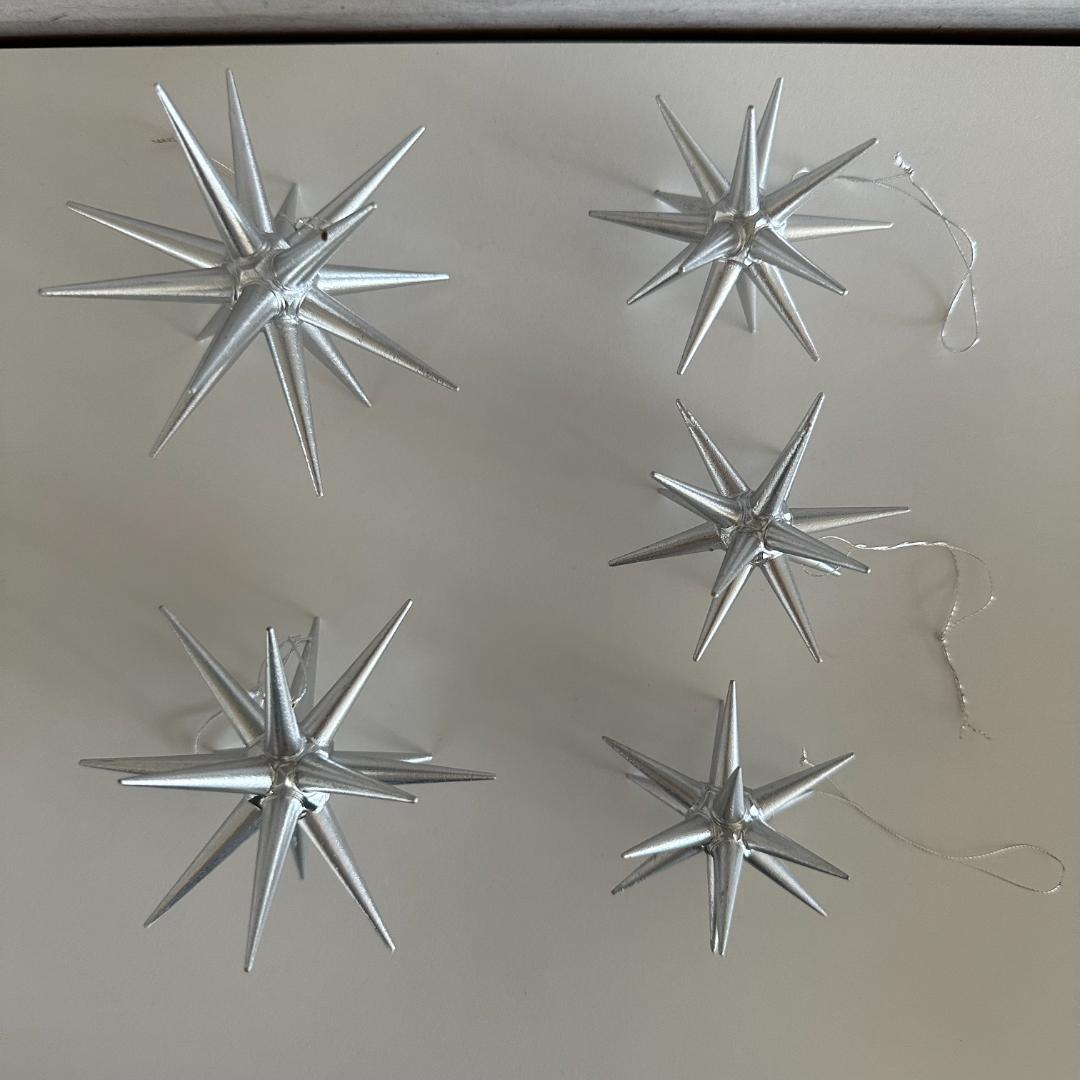 ベツレヘムの星　オーナメント　銀の星　大2個 小3個セット