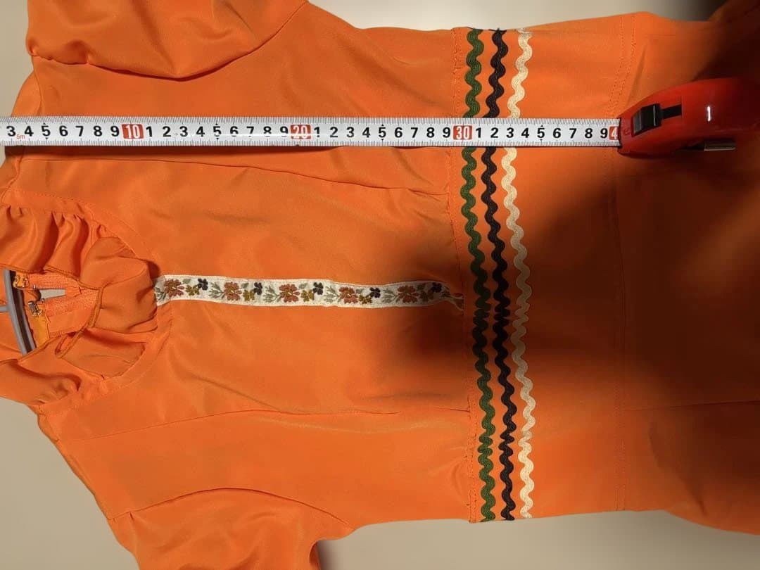 フラメンコドレス オレンジ 多層フリル