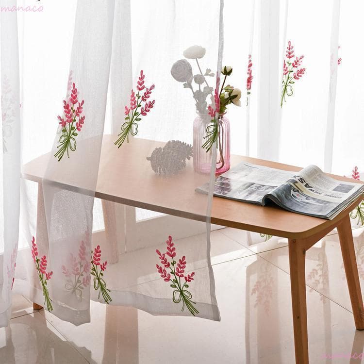 加工4枚クリップ30 刺繍 ラベンダー パープル ホワイト