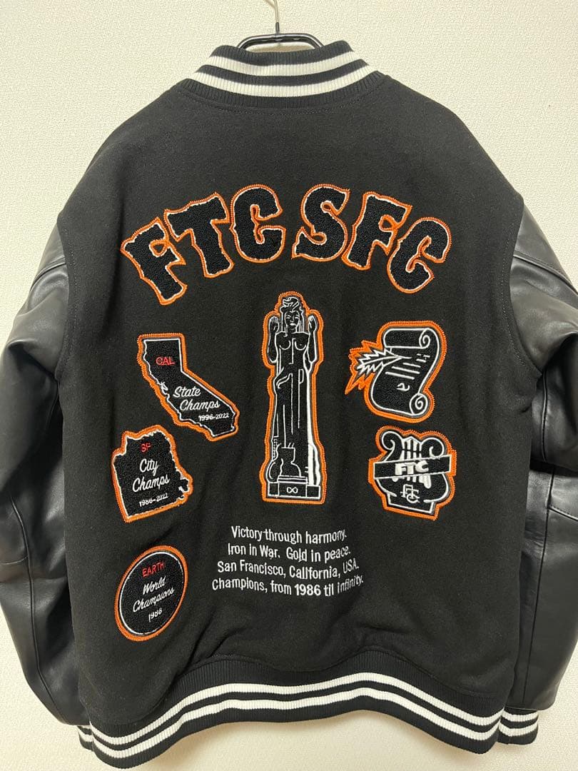 ftc SF VARCITY JACKET サンフランシスコ　スタジャンM 黒