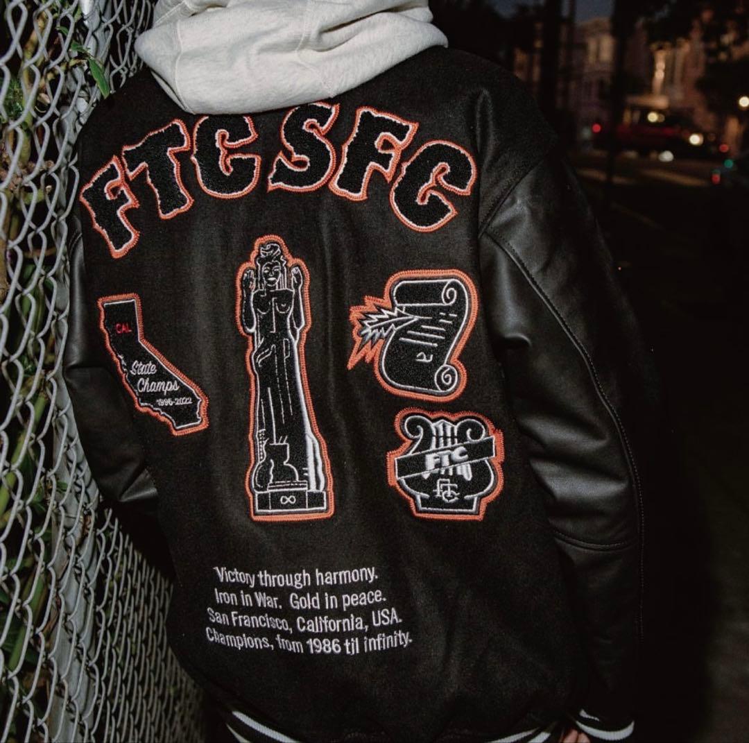 ftc SF VARCITY JACKET サンフランシスコ　スタジャンM 黒