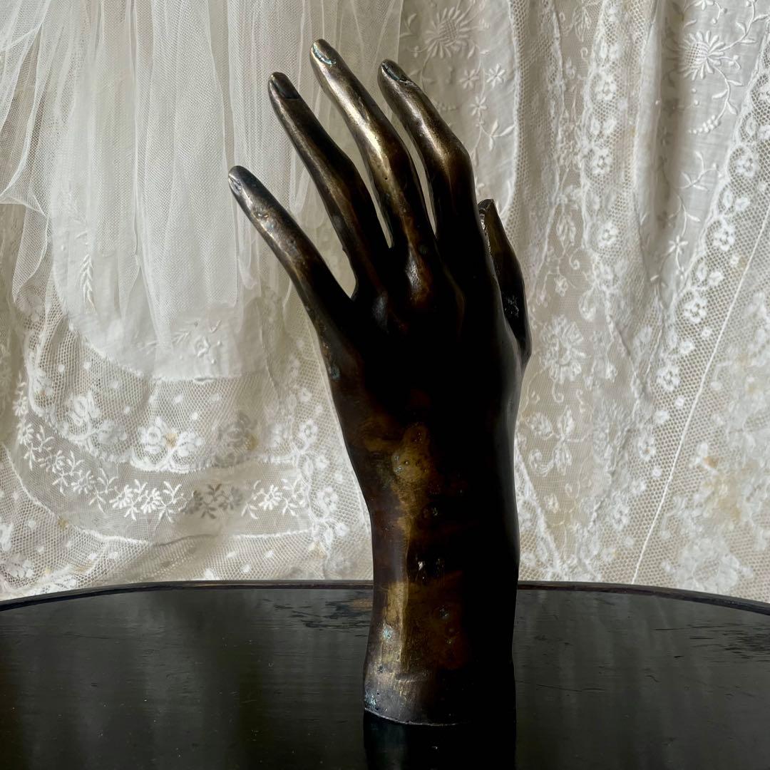 【希少】ブロンズハンドオブジェ　等身大　フランスアンティーク　店舗什器ジュエリー