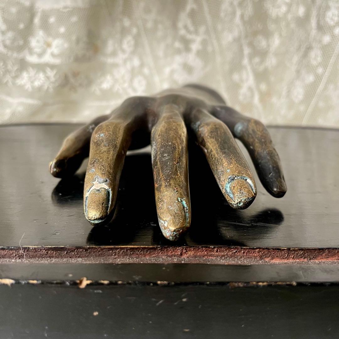 【希少】ブロンズハンドオブジェ　等身大　フランスアンティーク　店舗什器ジュエリー