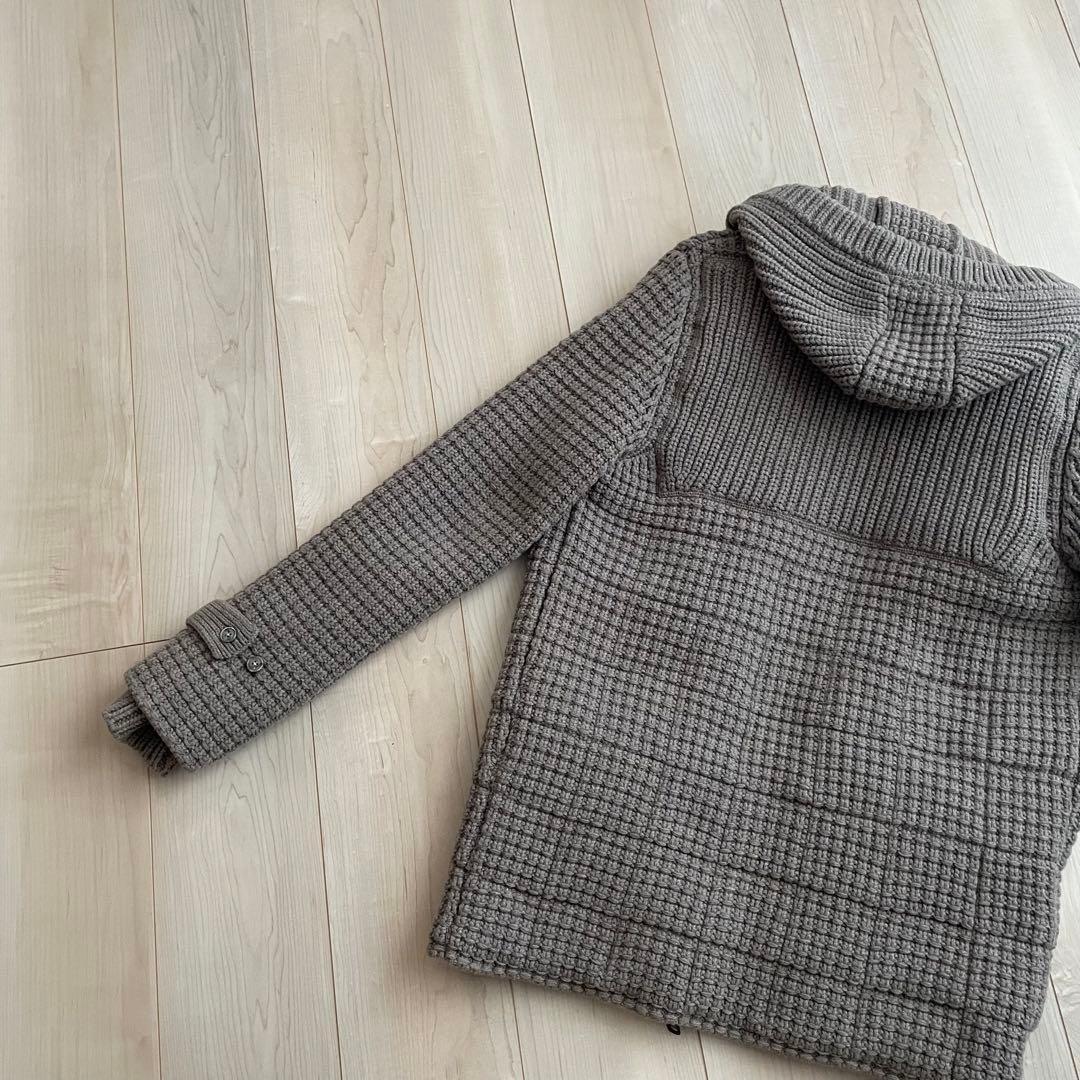 ニットダッフルコート フード付　ストームストラップ付　グレー　bark 希少