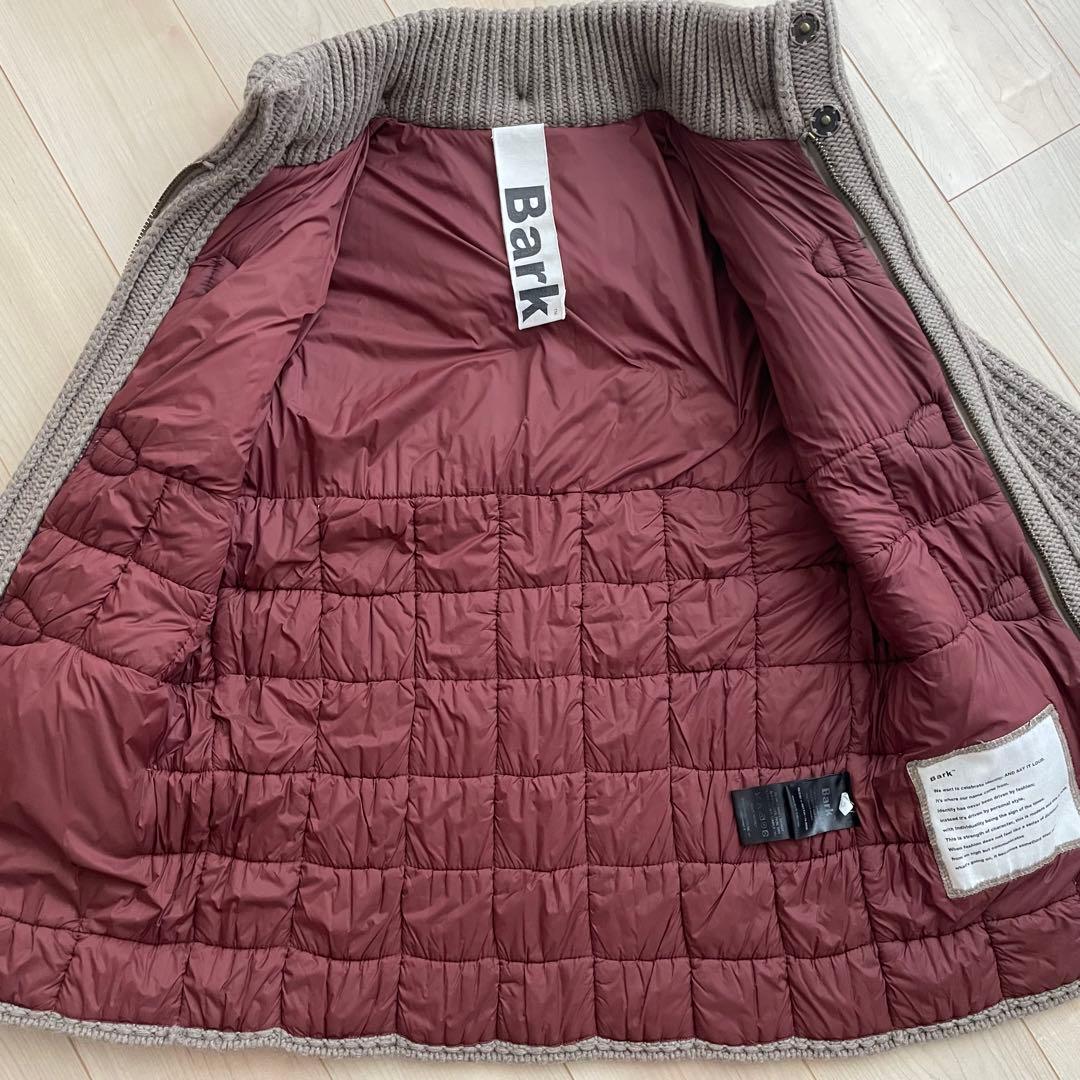 ニットダッフルコート フード付　ストームストラップ付　グレー　bark 希少