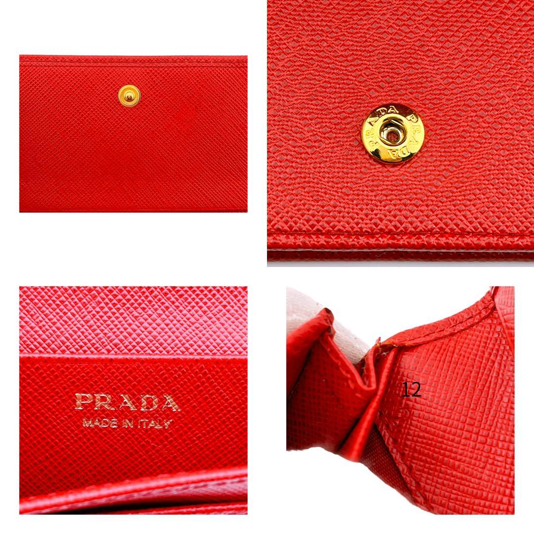 PRADA プラダ 名刺入れ サフィアーノメタル レッド系 ユニセックス