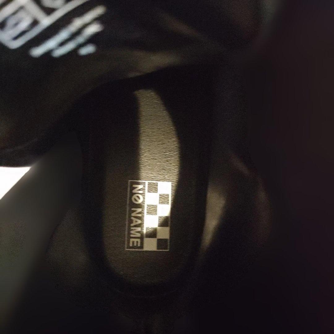 NO NAME レースアップ ブーツ サイドジップ 黒 40 ロゴ 厚底