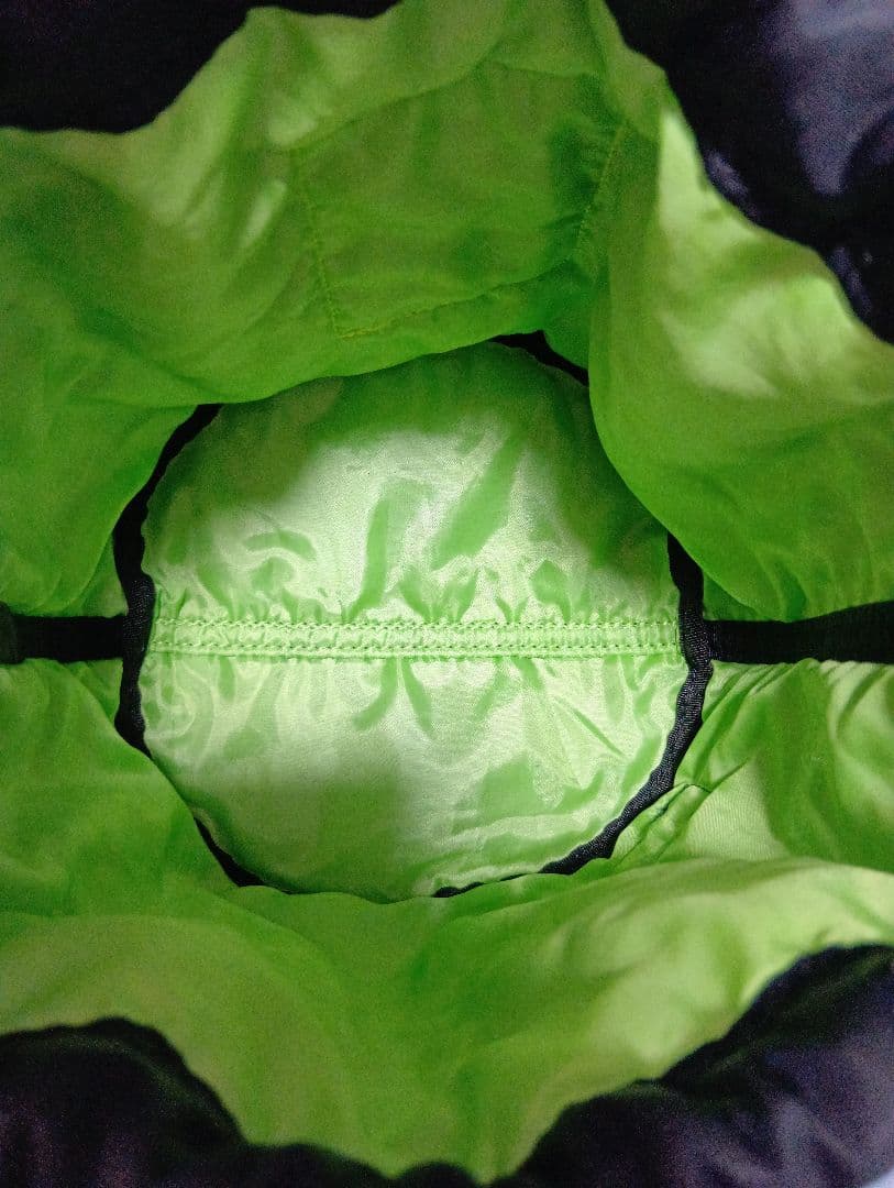 PORTER★TANKER★巾着バッグ★巾着ポーチ★ブラック☓ライムグリーン良品