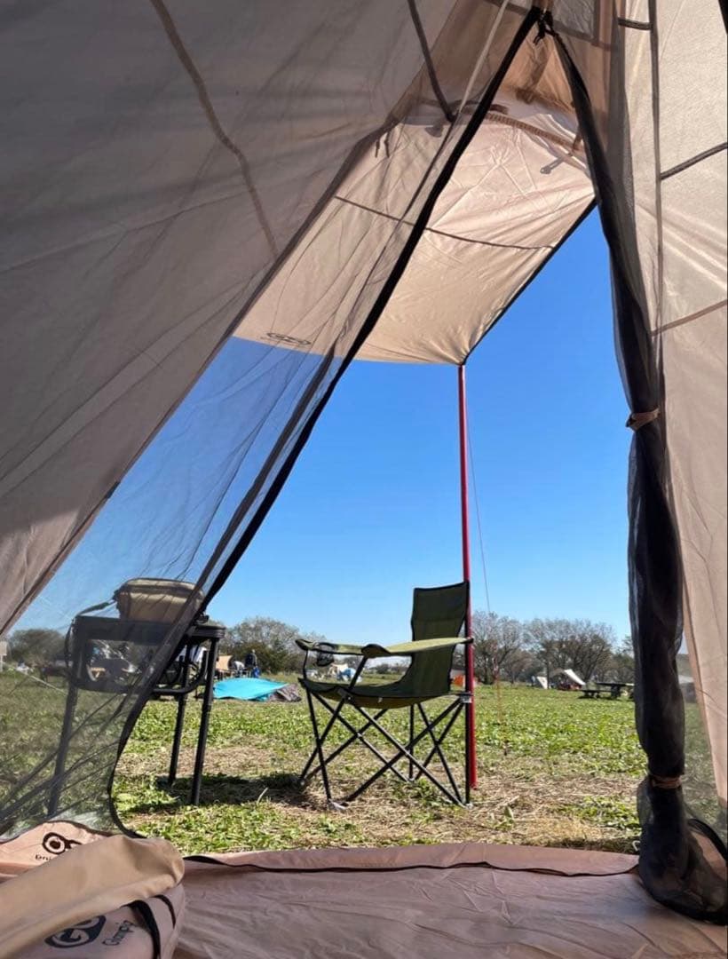 GOGlamping ワンポールテント キャノピー付 ベージュ
