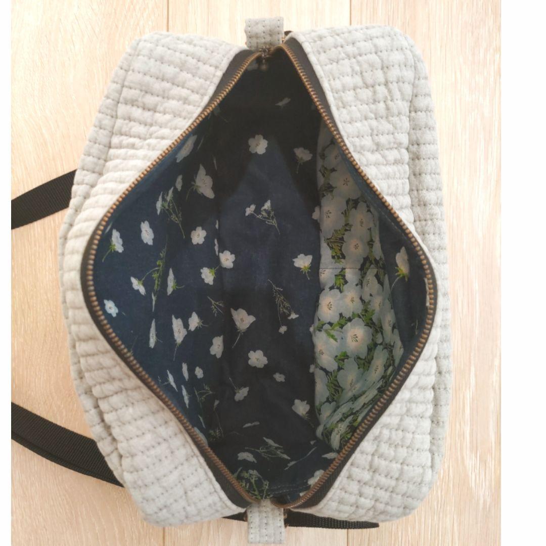 YONA様　スクエアショルダーバッグ　ヌビキルト(シルバーグレー、フォグブルー)