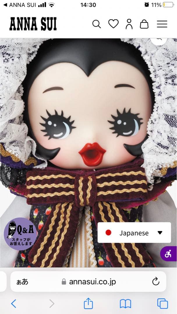 アナスイ新品未使用アナスイドール