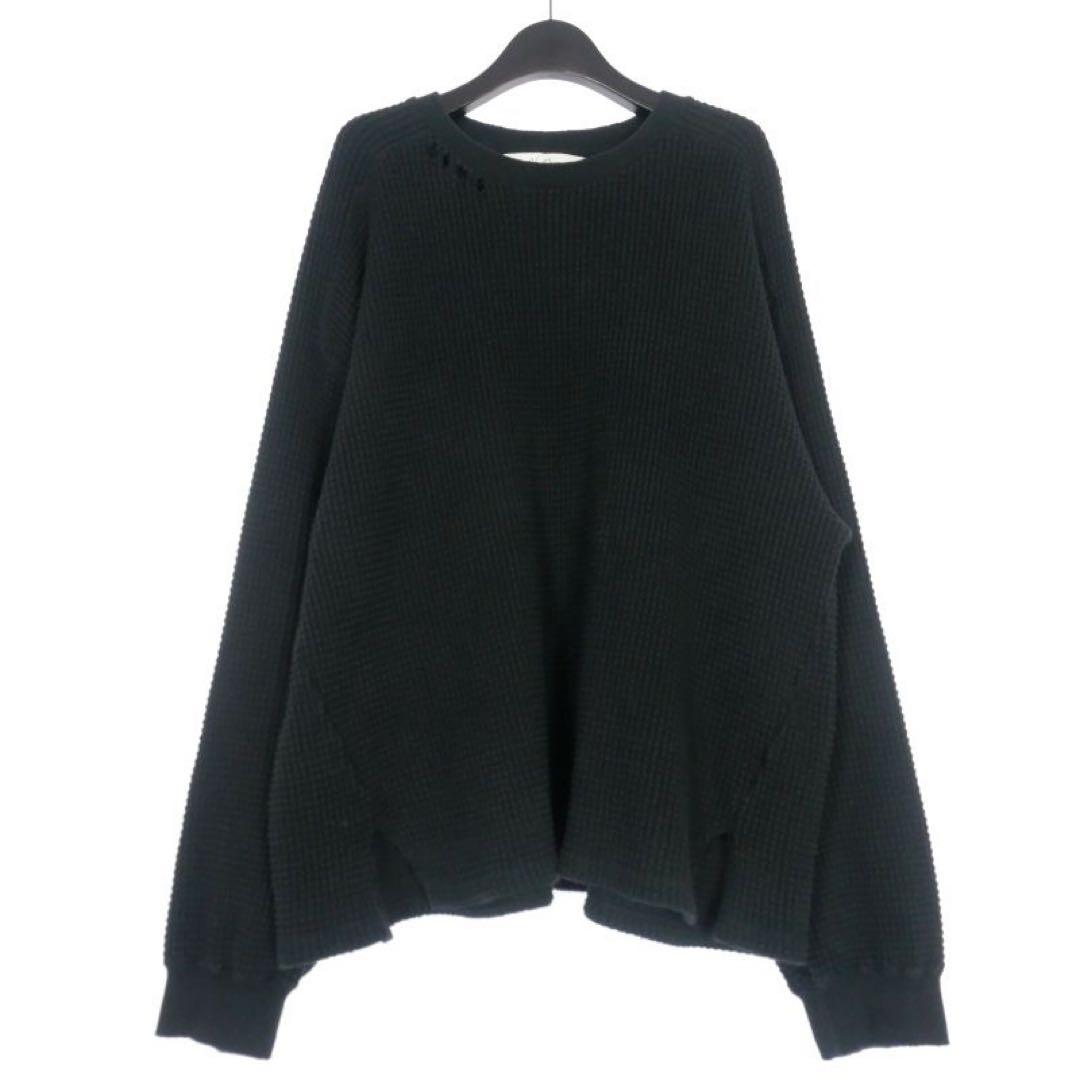 トップス ANCELLM 23AW DAMAGE HEAVY WAFFLE