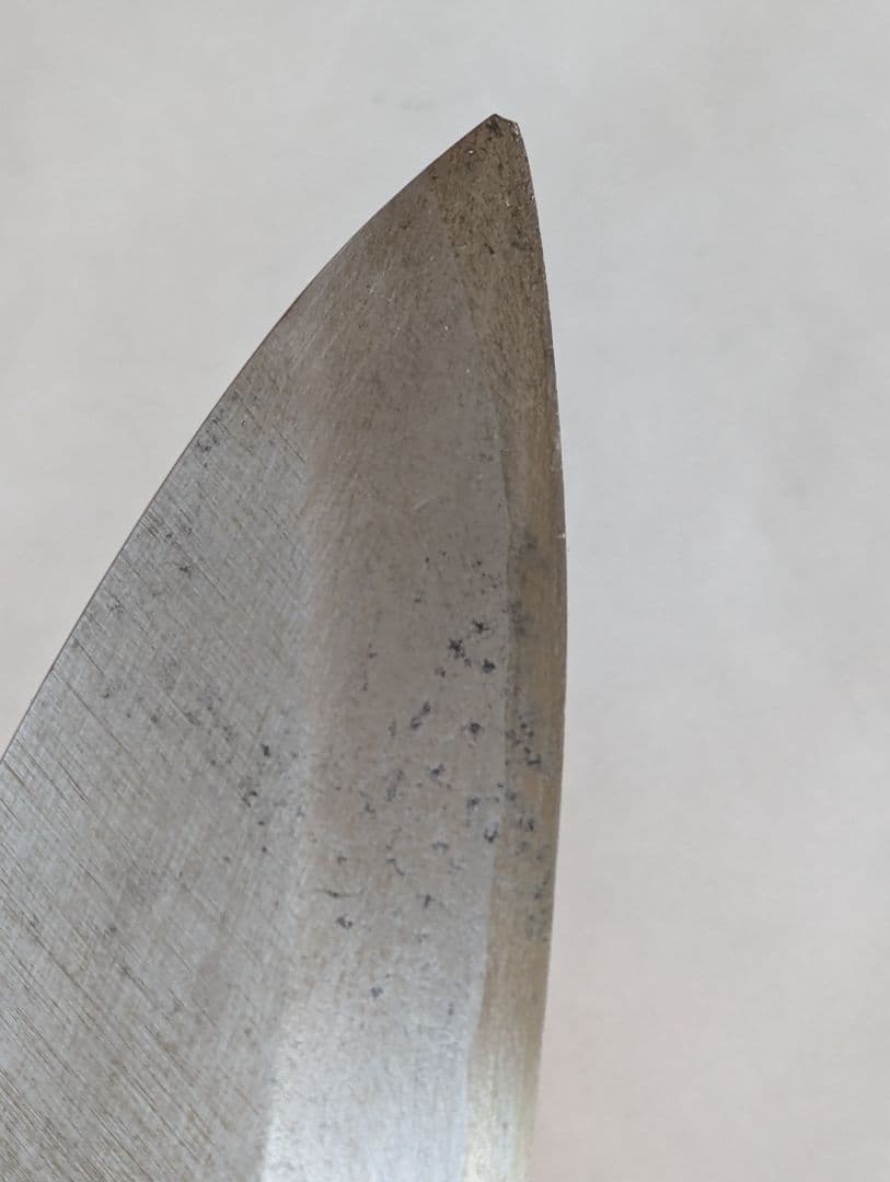 有次　特製　別打　出刃包丁6寸　霞　青鋼　角巻　朴柄