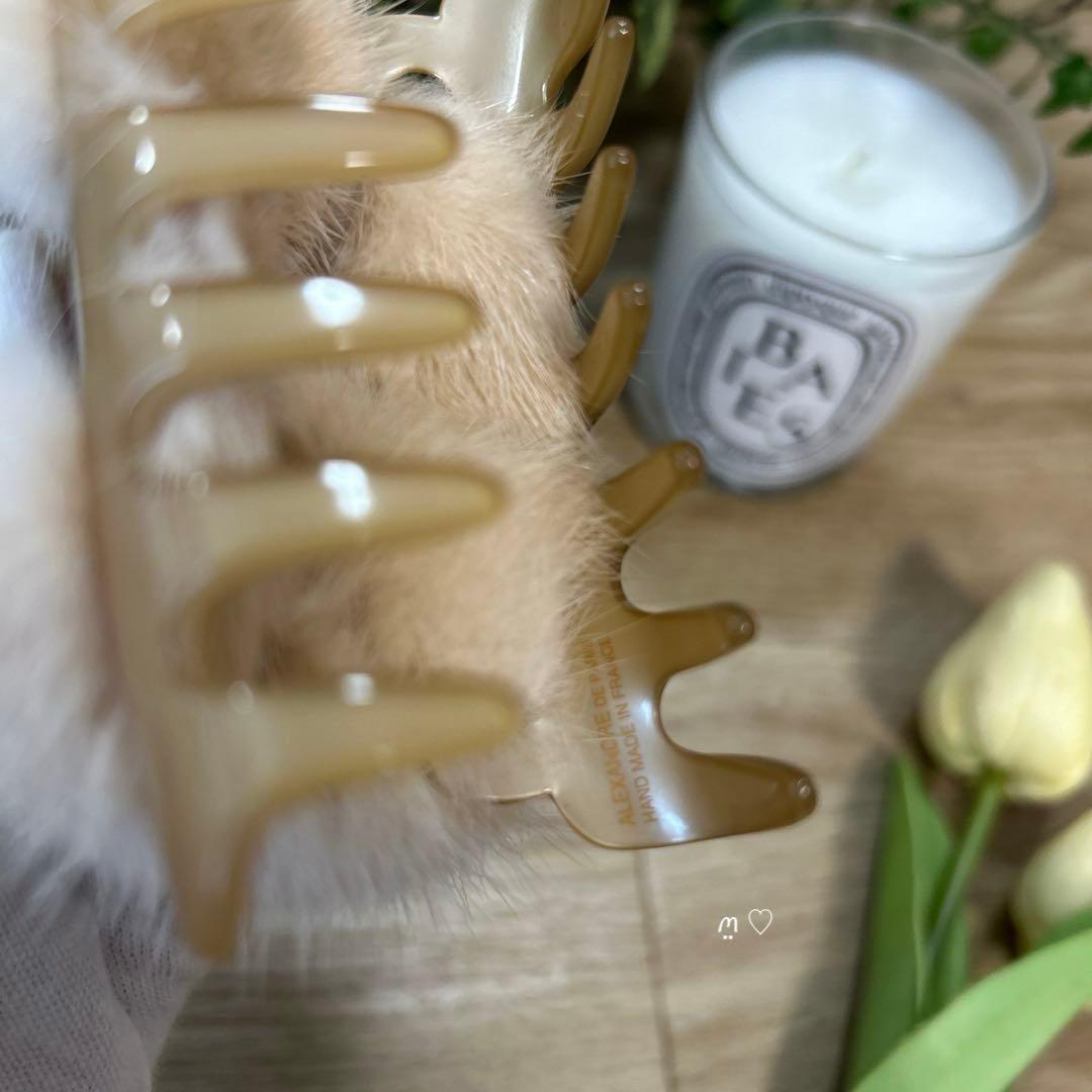 アレクサンドルドゥパリ　ミンクファークリップ　ヘアアクセサリー　バンスクリップ