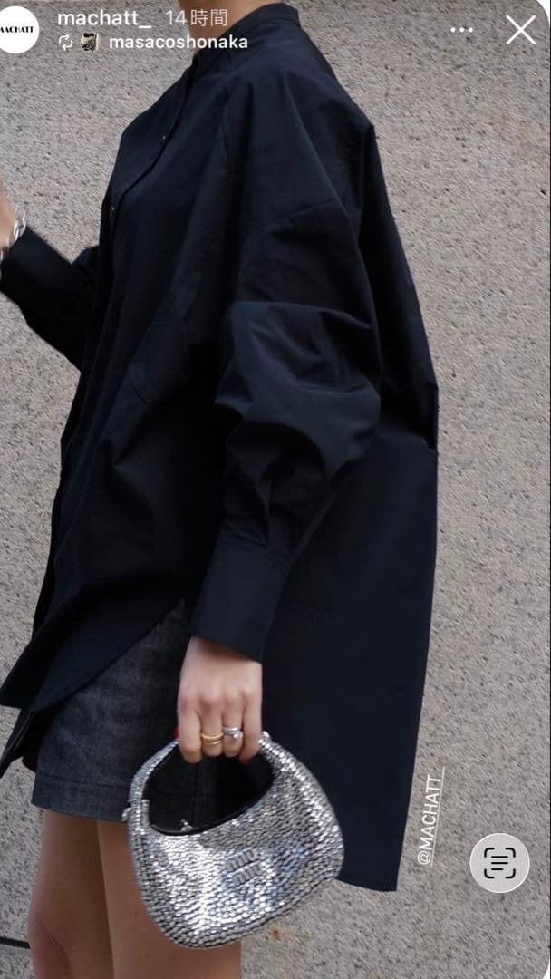 新品タグ付　MACHATT スタンドカラーオーバーシャツ