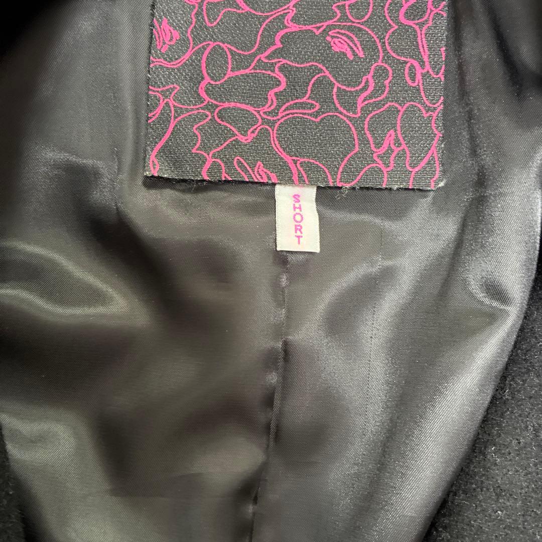 A BATHING APE APPEエイプスター★ レディース ピーコートS黒