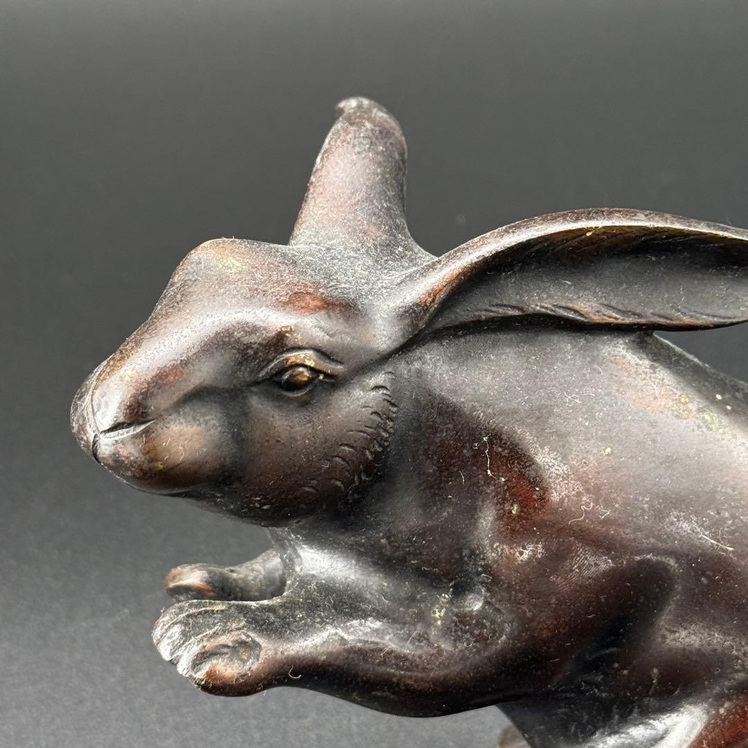 銅　うさぎ　置物