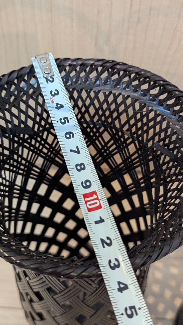 花籠　天目朝顔寸胴　花かご　美品　茶道　華道　フラワーベース　竹籠　花瓶