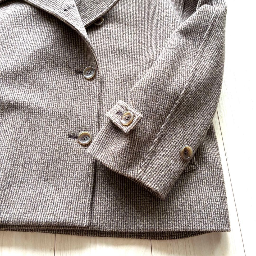 未使用級✨ FRAMeWORK ピンチェックバルカラーショートコート ブラウン