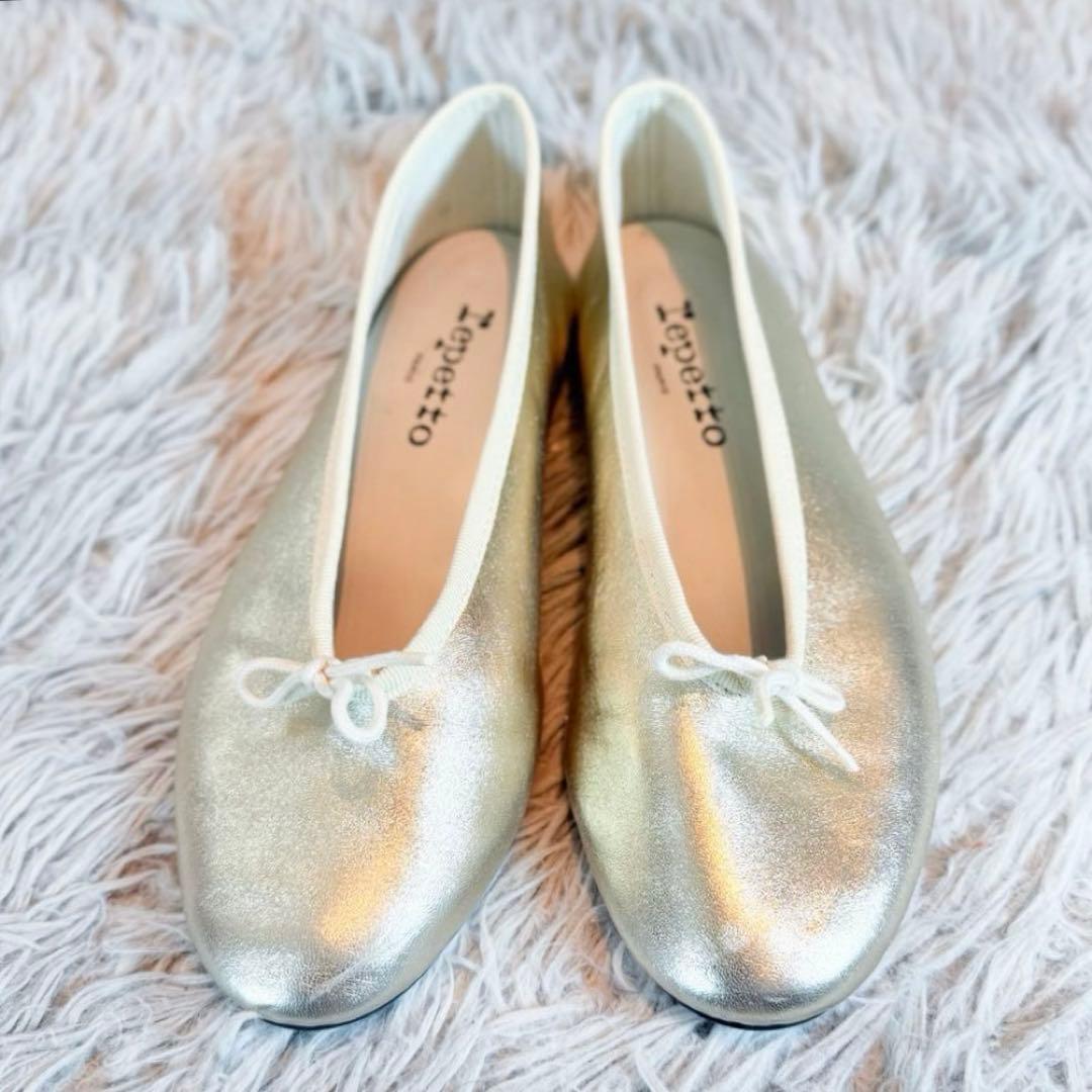 【美品】repetto レペット バレエシューズ フラットシューズ ゴールド