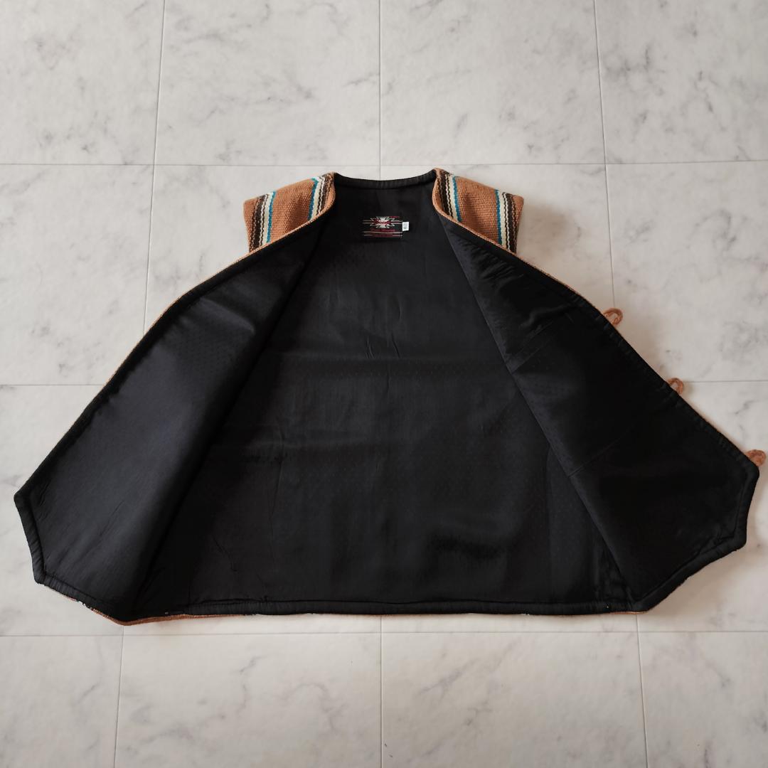 希少レア柄 センチネラ 40 ポインテッドチマヨベスト 裏地付き ブラウン L