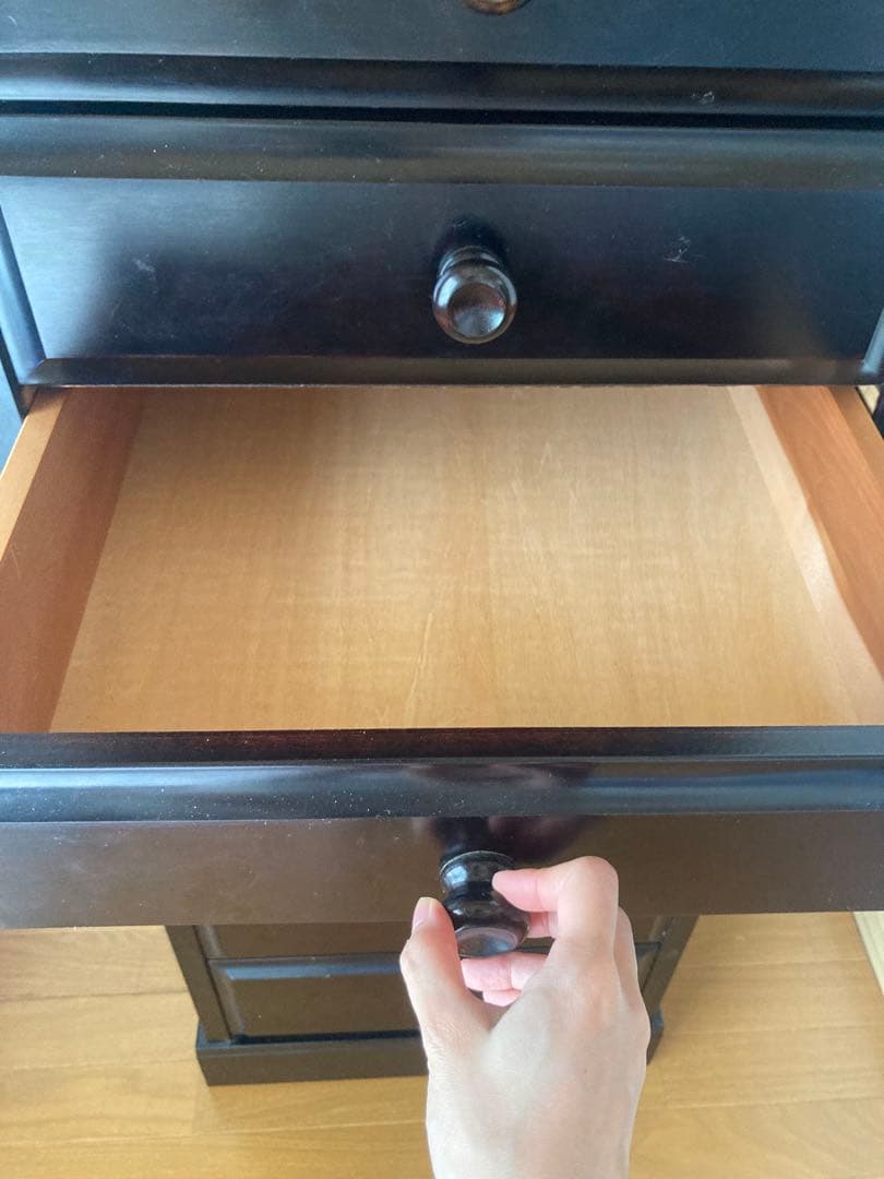 ダークブラウン木製チェスト 11引き出し